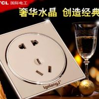 TCL开关插座面板罗格朗圆形86型水晶面板五孔二三插墙壁电源插座