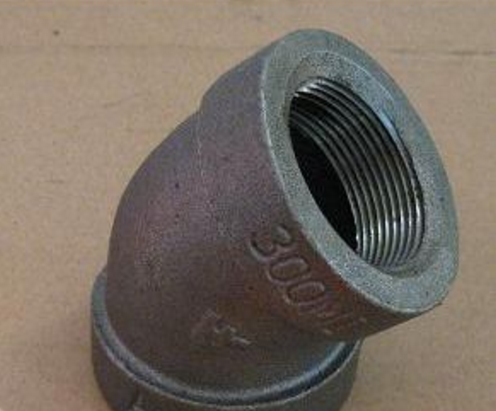 供应TFF美标出口玛钢管件---45度弯头