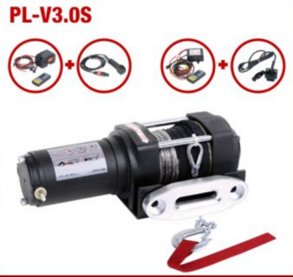 供应厂家供应直流12伏3000磅ATV/UTV合成绳电动绞盘