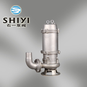 QWP不锈钢潜水无堵塞排污泵304 380V三相电农用耐腐蚀污水泵