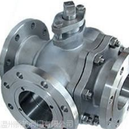 温州新越厂家直销Q45F三通法兰球阀