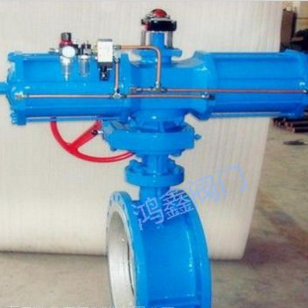 永嘉鸿鑫供应D643H-16C气动法兰式硬密封蝶阀