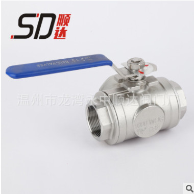 厂家供应不锈钢气动三通螺纹球阀 L型T型手动三通球阀