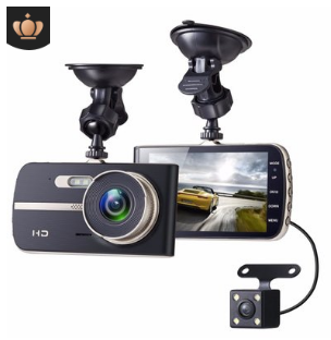 新款4寸IPS夜视行车记录仪 高清1080P双镜头带倒车影像锌合金属