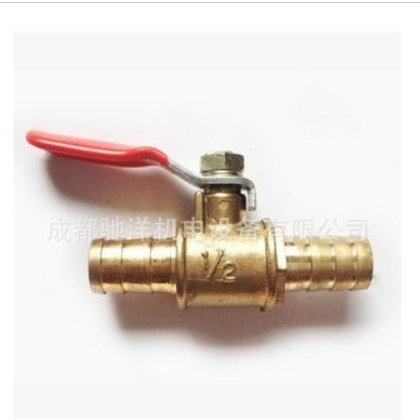 供应黄铜红柄球阀 双头宝塔 接8MM 10MM外径