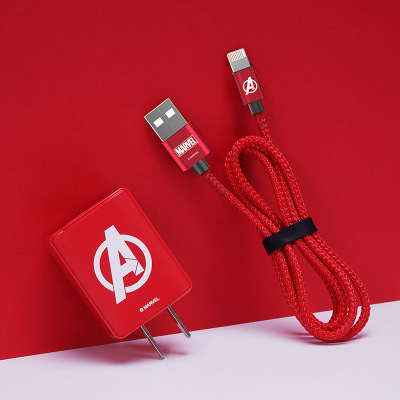 正版漫威适用苹果充电器 iPhone数据线套装 旅行双USB快充电头2A