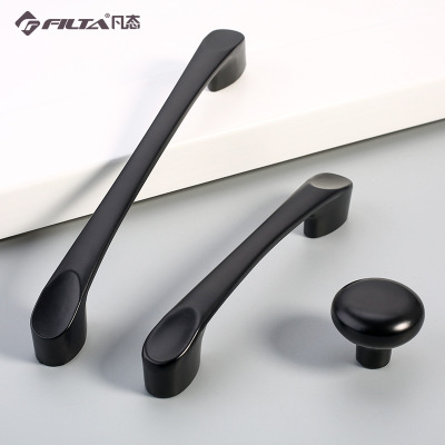 温州衣橱柜拉手铝合金黑色拉手 现代简约抽屉铝合金黑色柜门拉手