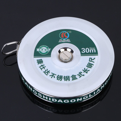 便携式不锈钢盒式长钢尺盒式钢卷尺盘尺长钢尺不锈钢盒式钢卷尺