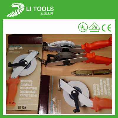 供应50米钢卷尺 不锈钢尺带测地尺 手摇式长钢卷尺