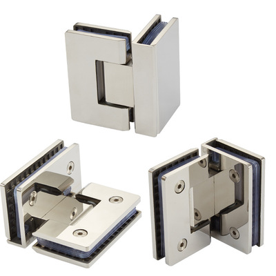 厂家直销淋浴房合页加厚精铸304不锈钢铰链双页90度玻璃夹门夹