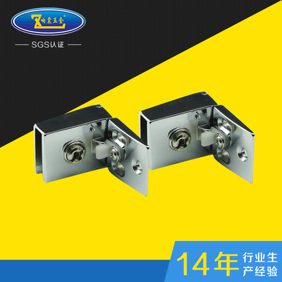 厂家直销 酒柜门玻璃铰链 展示柜门免开孔B款合页铰链 家具铰链