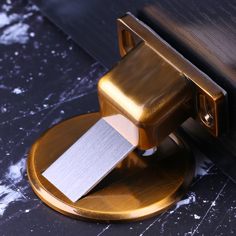 地吸免打孔 防撞隐形门挡锌合金强磁实木门加厚地板吸 黑色门吸