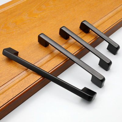 厂家直销简约黑色铝合金拉手美式橱柜抽屉欧式现代柜门太空铝把手