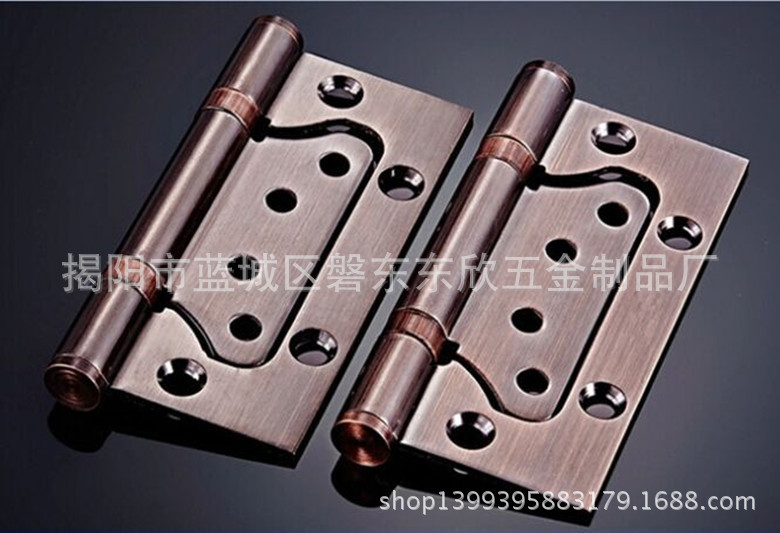 4寸3.0不锈钢红古子母合页免开槽钢木门五金铰链家具装饰拉手滑轨