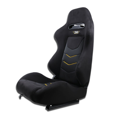 跨境热销汽车改装游戏座椅滑道可调节赛车坐椅麂皮绒运动通用