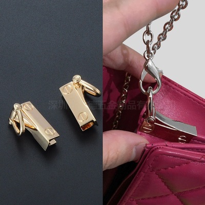 包包五金配件侧边活动D环夹皮金属链接扣左右侧夹挂扣耳朵吊扣