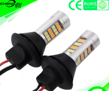 LED双色转向灯带日行灯1156 T20 PY21W 42SMD带解码防频闪转弯灯
