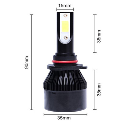 汽车LED大灯黑色C6S 36W跨境专供爆款H1 H4 H7 H11 LED汽车大灯