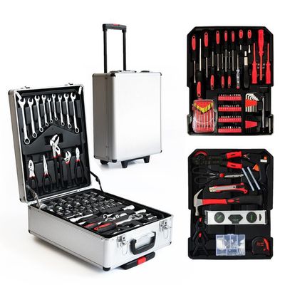 手动五金工具箱 217件套拉杆式铝箱碳钢家用组合工具套装