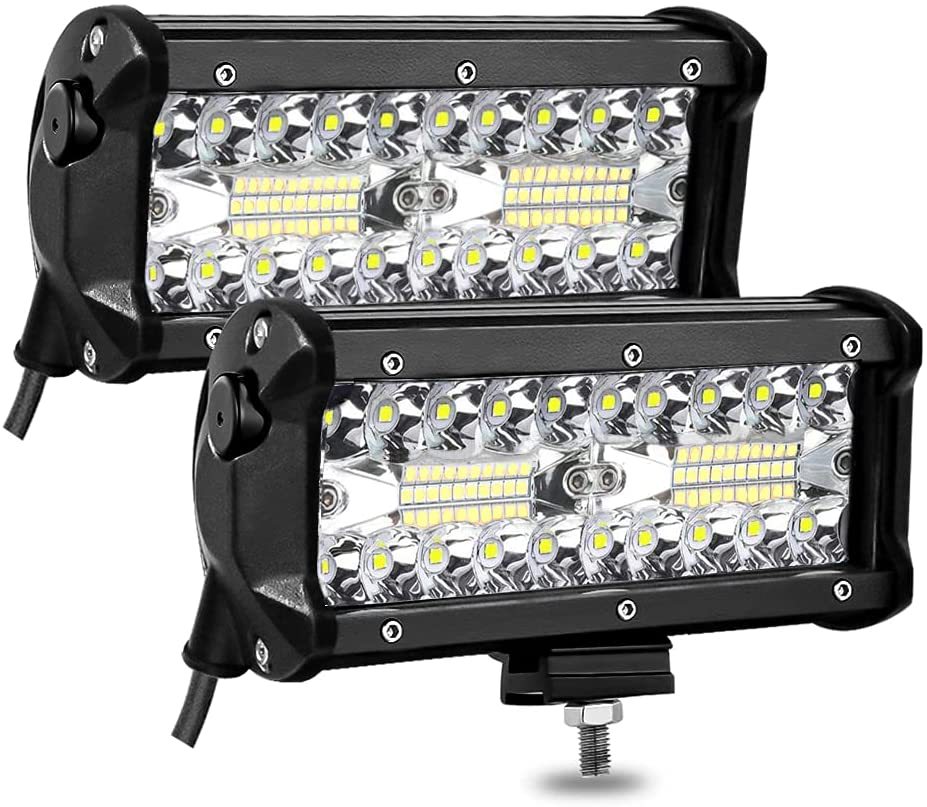 跨境电商7英寸120W工作灯work light 120Watt light bar 雾灯黄光