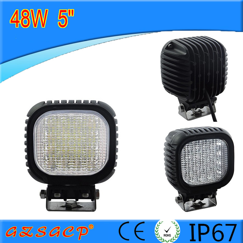 汽车工程车农用机械车超亮48W方形led工作灯 农用车灯 挖掘机灯