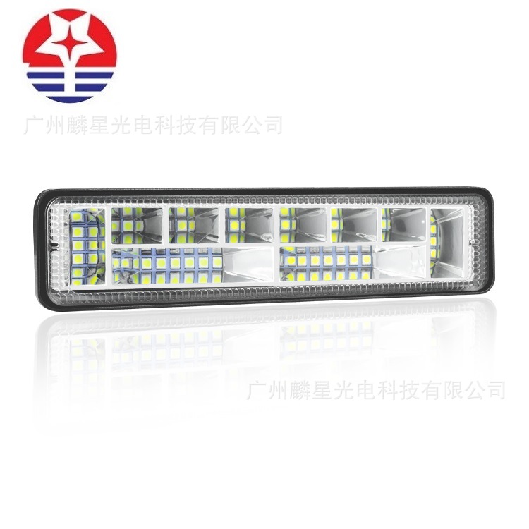 新款汽车LED72W工作灯一字型24珠双色越野车卡车改装射灯