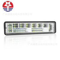 新款汽车LED72W工作灯一字型24珠双色越野车卡车改装射灯