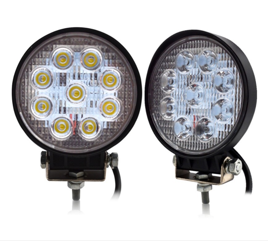 27W LED工作灯越野车顶射灯工程车机械检修灯led雾灯圆型中网车灯