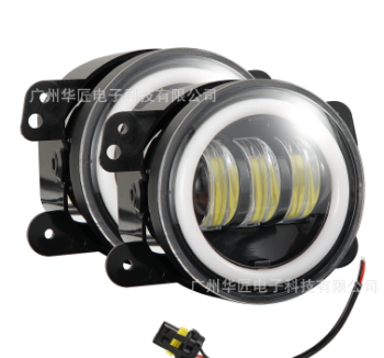 4英寸LED天使眼牧马人雾灯 白光 黄金光 越野车前杠改装30w雾灯