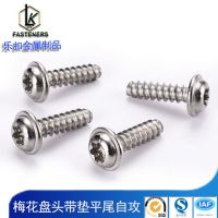 不锈钢304梅花盘头带垫平尾自攻螺钉ST4*14加深梅花槽汽车专用