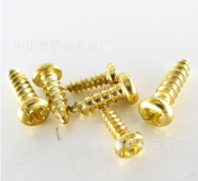 镀铜色十字槽圆头尖尾自攻圆头自攻螺丝钉元攻PA电子螺丝M3M4金色
