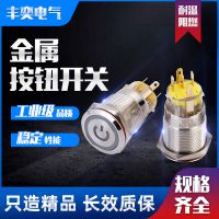 19B金属按钮开关IP67快动单触点自复自锁式开关平头带指示灯开关