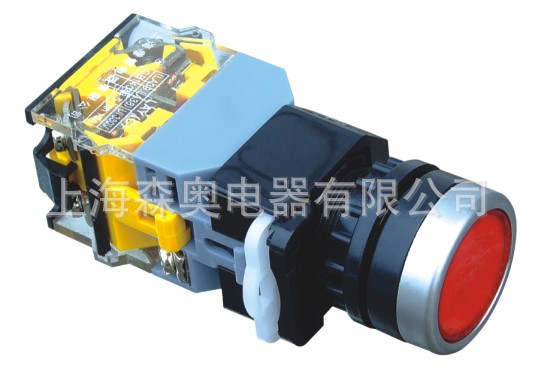 厂家直销 森奥 SA38-11D LA38-11D平钮带灯自复位 按钮开关