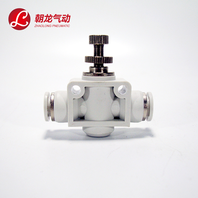 批发气管快插白色精品气动接头SA4/6/8/10/12管道节流阀调速阀