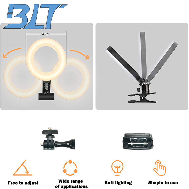 跨境专供LED ring lights补光灯16CM桌面手机直播美颜环形灯厂家