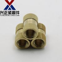铜镶嵌件滚花铜螺母双通注塑螺母铜滚花螺母铜预埋件M3M4M5M6M8M1