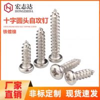 镀镍十字圆头自攻螺钉 尖尾自攻丝螺丝 PA电子小螺丝钉M1.7M2M3M4