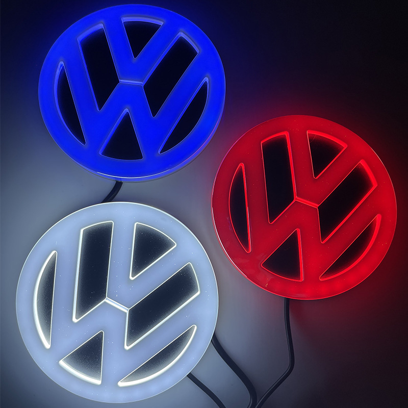4D车标灯适用于大众发光标 高尔夫6 迈腾尾灯LED灯冷光发光车标灯