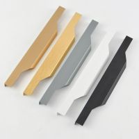 封边拇指暗拉手隐形橱柜门把手嵌入式加长衣柜拉手免打孔免开槽