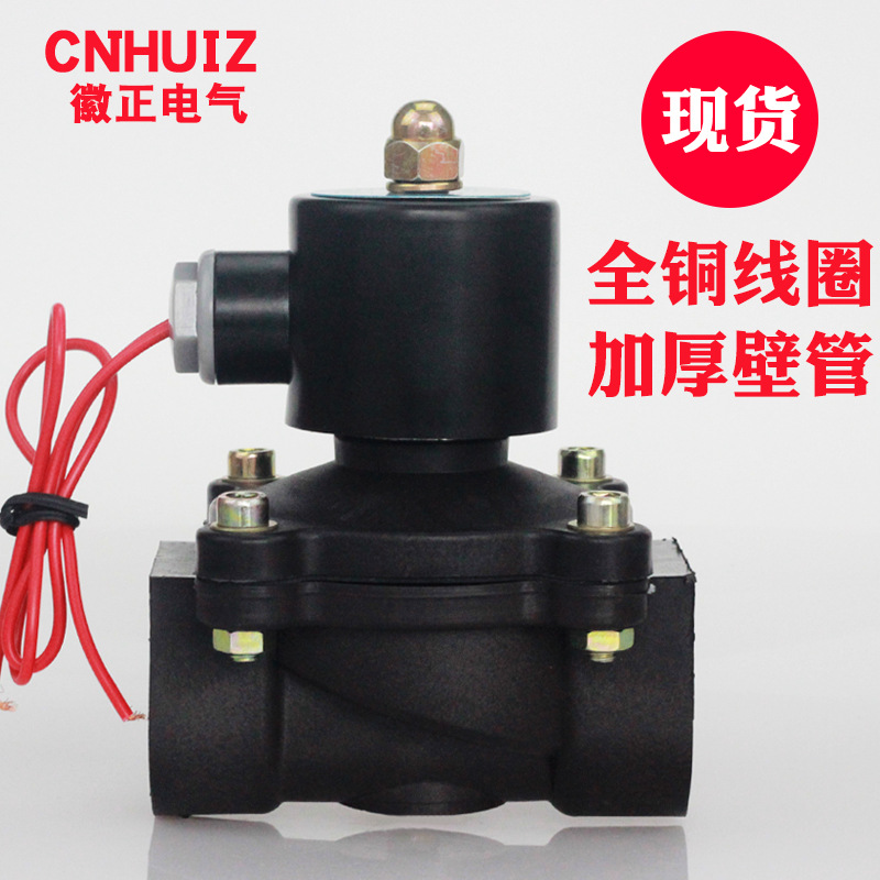 徽正直动式DN25水阀塑料电磁阀2W-250-25开关阀电控阀门 1寸 22 0V