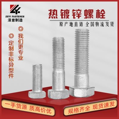 厂家定制 热镀锌电力配套螺栓热镀锌六角螺母 热渗锌螺栓钝化处理