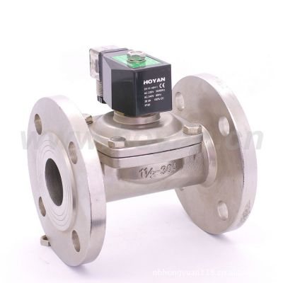 不锈钢法兰电磁阀 塑封线圈 2W 不锈钢电磁阀