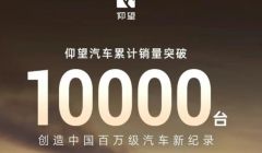 仰望汽车累计销量突破10000台 创造中国百万级汽车新纪录