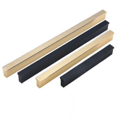 橱柜衣柜铝合金t型加长拉手简约家具五金黑色方形抽屉柜门把手