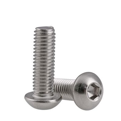 304不锈钢内六角螺丝批发M3M4M5M6m8半圆盘头内六角螺栓ISO7380